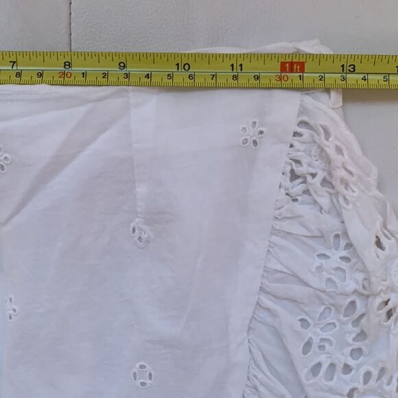 JAPNA White Eyelet Embroidered Wrap Skirt Size S - Picture 3 of 8